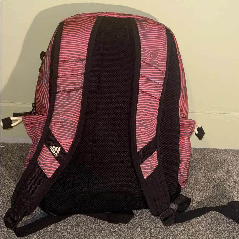 adidas Pink Striped Men's Backpack with Black Accents - Picture 3 of 7